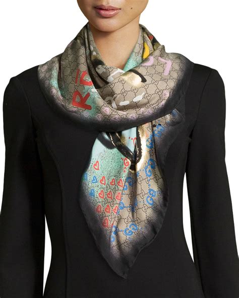 gucci multicolor shawl|Gucci scarf outlet.